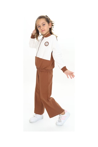 Toontoy Kız Çocuk Kapüşonlu Eşofman Takım Kahverengi