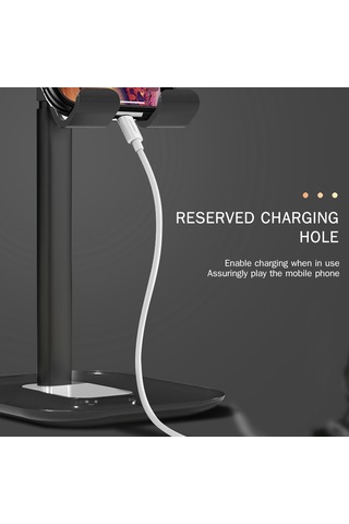 Konesam Yüksekliği Ve Açıyı Ayarlayabilir 12.9 İnç Tablet/ Telefon Tutucu, Siyah Abs+alüminyum Allüvyum Masaüstü Tutucu, Dürtmeye Dayanıklı, Usb Şarj Delikli, Çalışma/网课/canlı Yayın İçin