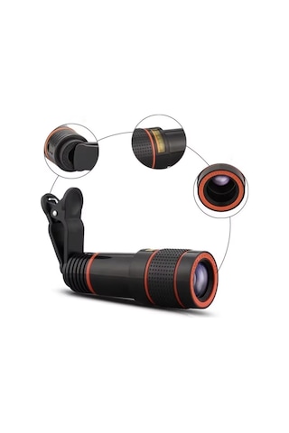 2x Zoom Telefon Teleskop Lens Evrensel Klipsli Yüksek Kalite Optik Cam Uzaktan Çekim Çok Renkli
