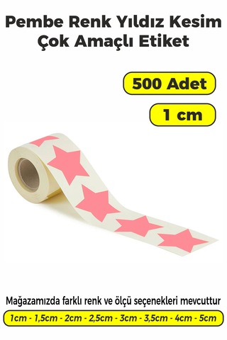 Pembe Renk Yıldız Kesim Sticker Etiket 1cm - 500 Adet Pembe Pembe Renk Yıldız Kesim Sticker Etiket 1cm - 500 Adet Pembe