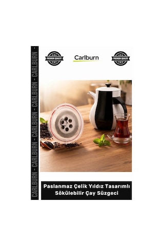 Özel Üretim Pratik Sök Tak Çay Süzgeci Paslanmaz Çelik Yıldız Tasarımlı Sökülebilir Çay Süzgeci Çok Renkli
