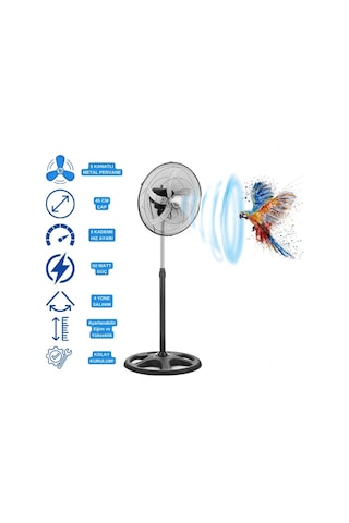 Vtn-96 5 Metal Kanatlı Soğutucu Vantilatör 3 Kademe 18"inch - 80w