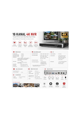 Provzen Hikvision 9 Kameralı 4mp Ip Colorvu 3.0 Güvenlik Sistemi Aı İnsan Araç Algılama Mikrofon Ve Işıklı Alarm