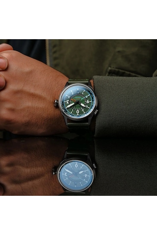 Avı-8 Flyboy Wingman Worldtimer Gmt Av-4120-05 Otomatik Erkek Kol Saati Gri