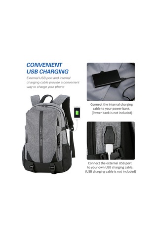 Padalink Erkek İş Seyahat Usb Şarjlı Çok Bölmeli Organize Nylon Sırt Çantası Siyah Siyah