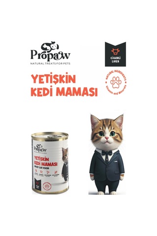 Propaw Premium Parça Etli Jöleli Ciğerli + Tavuklu + Kuzulu + Balıklı Tanışma Paketi Yetişkin Kedi Maması 4 x 415 G