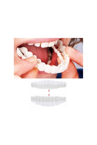 Hangfox Geçici Diş Kaplama, Üst Ve Alt Dişler İçin Dekoratif Protez, Kolay Takılabilir, Hemen Düzenli Parlak Dişler, Güvenli Konforlu Malzeme