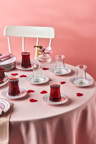 Karaca Toimoi 12 Parça 6 Kişilik Porselen Çay Seti Pembe