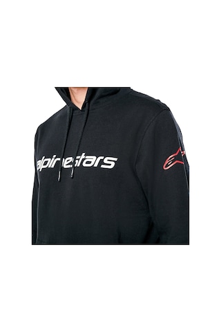 Alpinestars Linear Wordmark V3 Hoodie Kapüşonlu Sweatshirt Siyah Beyaz Çok Renkli
