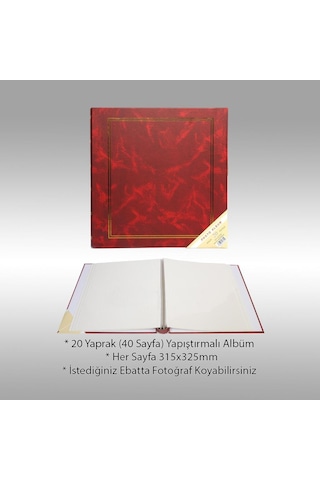 Nurcan Foto NRCN-C20315 315 x 325 MM 20 Yaprak 40 Sayfa Ciltbezli Yapıştırmalı Fotoğraf Albümü