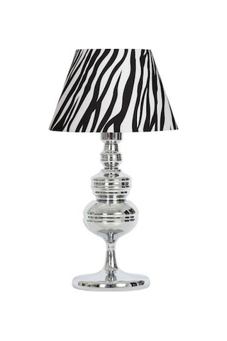 Vinner Munch Krom Kaplama Metal Abajur - Zebra Desenli-59889 Renkli