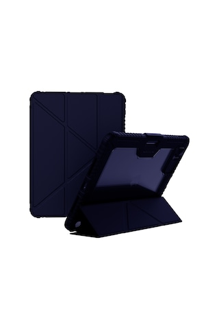 Nillkin Apple Uyumlu iPad Air 13 2024 Standlı Bumper Smart Cover Tablet Kılıf Lacivert Kapaklı Kılıf