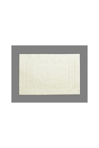 Ayak Havlusu Paspas Kaydırmaz Krem Jakarlı 45x65 Banyo Havlusu