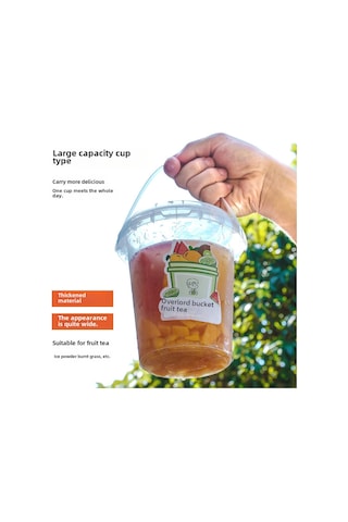 Mufunye 700ml Tek Kullandım Meyve Çayı Bardakları, Kapaklı + Eldiven Kordonlu, Toplu Satış, Sıcak/soğuk İçecekler İçin Pratik Kullanım Diğer