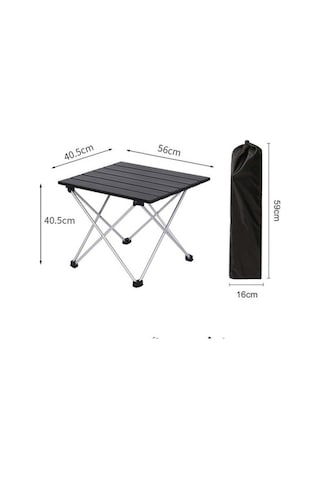 Bloomnest Siyah Siyah Sehpası Küçük Boy, Portatif Piknik Mekan Masası, Kamp İç/dış Barbekü Alüminyum 57x41x40cm 25kg & - Nd Siyah Siyah