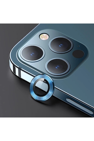Usams Apple iPhone Uyumlu 12 Pro 3d Metal Çerçeveli Kamera Lens Koruyucu- 5775