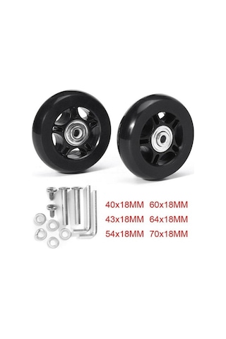 Pazly Türkçe 2 Adet Sessiz Tramvay Kutusu Seyahat Kutusu, Evrensel Tekerlek, 60mm 18mm Rulman Tamir Kiti Diğer