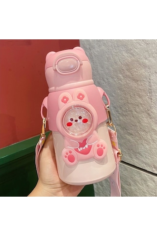 Çocuklar İçin Sağlıklı Ve Dayanıklı 316 Kalite Paslanmaz Çelik Bardak, Yemek Dostu Çocuk Kupası Pembe