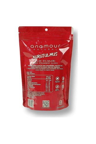 Anamour Natural Çilek Kurusu Cips Çilek Şekersiz Kuru Meyve Kıtırı 25 G