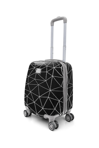 Coral High Renkli Desenli Mini Kabin Boy Valiz 40cm 16763 Siyah
