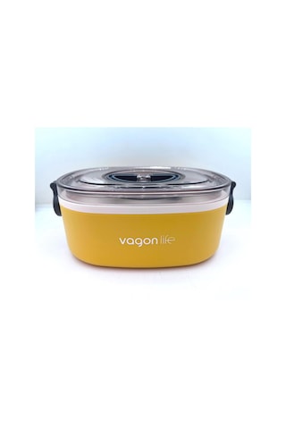 Vagonlife Paslanmaz Çelik Tek Bölmeli Yemek Kabı - Lunch Box Vgn540 Sarı Sarı
