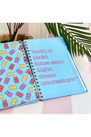 Havada Aşk Var Tasarımlı Spiralli Tarihsiz Konuşan Ajanda Akademik Ajanda Planlayıcı Pembe