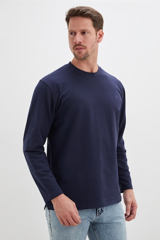 Fullamoda Baskılı Bisiklet Yaka Sweatshirt Lacivert