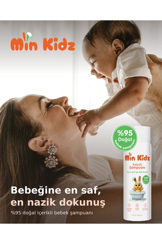 Min Kidz Dermatolojik Olarak Test Edilmiş Saç Vücut Şampuanı 250 Ml Hassas