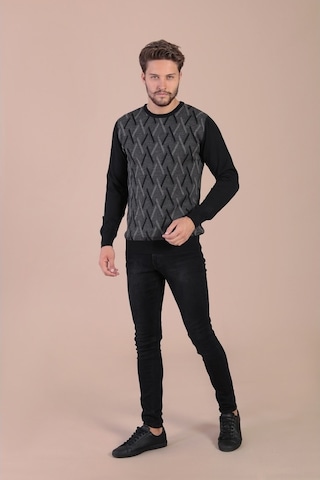 Ferraro Bisiklet Yaka Superfine Yün Kazak - Siyah Siyah (390466716) Siyah