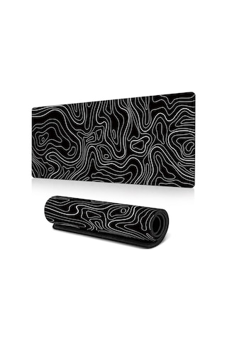 Oyun Mouse Pad'i Büyük Klavye Matı 30 60cm Arazi Mouse Pad'i Kaymaz Kauçuk Tabanlı, Genişletilmiş Masa Üstü Siyah Beyaz Klavye Mouse Pad'i