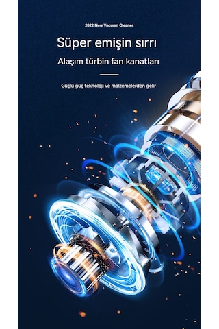 El Tipi Mini Ev Kablosuz Araç Süpürgesi-siyah 05