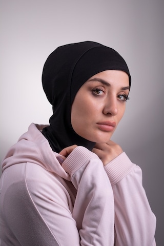 Hürrem Bone Siyah Pratik Hazır Geçmeli Bone Viskon Kumaş Hijab Spor 2106_01 Siyah