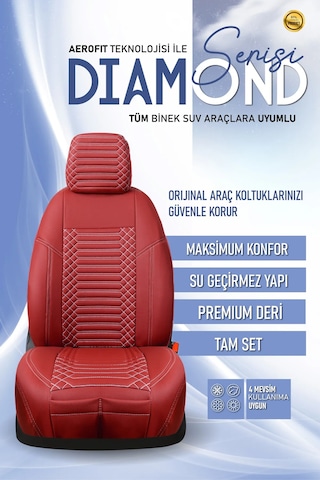 Kia Stonic Lüx Full Deri Oto Koltuk Kılıfı Ön Arka Takım Exclusive Kırmızı