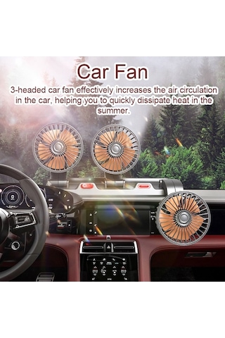 Ebitda 3 Başlı 360 Dönebilir 2 Hızlı Usb/dc Taşınabilir Soğutucu, Siyah, 302x98x135mm, Araba/kamyon/karavan