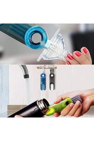 3 Fonksiyonlu Pratik Şişe Temizleme Fırçası - Çok Amaçlı Kullanım İçin