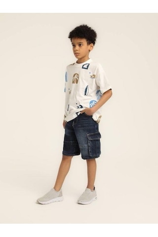 Jack Lions Erkek Çocuk Pamuklu Desenli T-shirt-15643 Ekru