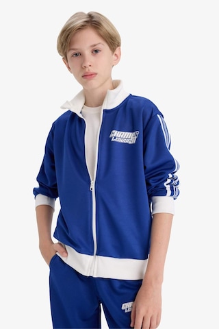 Defacto Erkek Çocuk Baskılı Fermuarlı Sweatshirt F1966a825aube325 Mavi