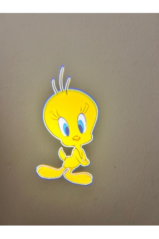 Tweety Araçlar İçin Pilli Yapıştırmalı Kapı Altı Led Logo-projektör