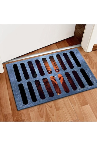 Maiyame Halloween 3d İllüzyon Palyaço Paspası - Suyu Hızlı Emici, Çift Taraflı Kayma Engeli - 40x60 Cm Diğer