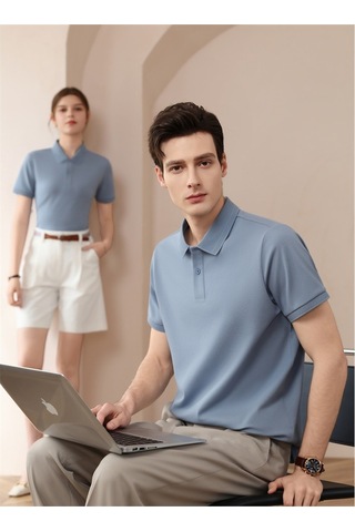 New Performance Premium Polo T-shirt 58.1% Pamuk 37.7% Polyester 4.2% Spandex Mavi
