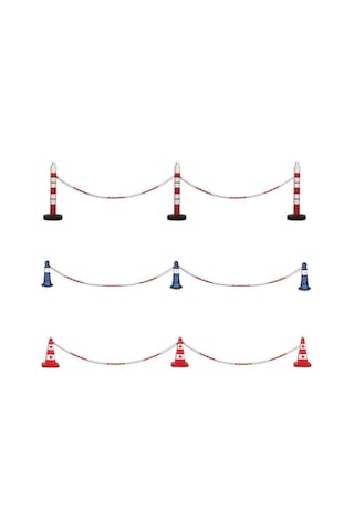Plastik Zincir Kırmızı-beyaz Kalın 8mm 25 Metre