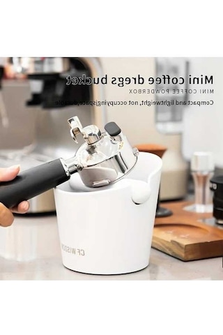 Fastbuy Dayanıklı Espresso Knock Box - Kompakt Kahve Atık Kutusu, Beyaz, Kaymaz Taban Beyaz