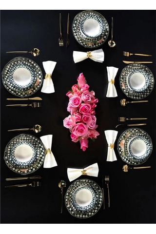 Miss Betty Bird 24 Parça 6 Kişilik Porselen Yemek Takımı Renkli