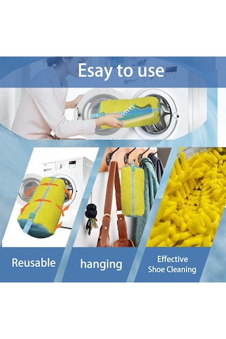 Ayakkabı Çamaşır Makinesi Çantası, Spor Ayakkabı İçin Çamaşır Ayakkabı Çantası, Tenis Ayakkabıları, Çamaşır Makinesi Ve Kurutma Makinesi, Çorap İçin Yeniden Kullanılabilir Temizlik Torbası, Lezzetler, Spor Ayakkabıları Sarı 2 Adet Sarı