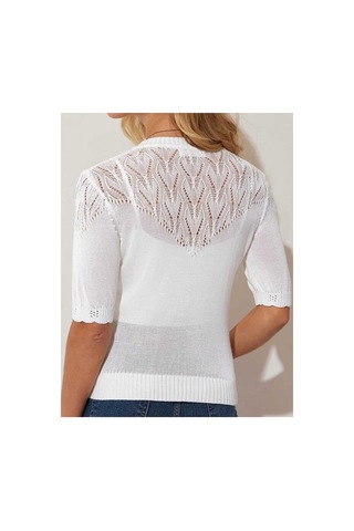 Youknitwear You Wanda %100 Pamuk Triko Hırka Beyaz