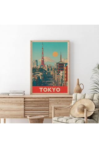 Retro Tokyo Seyahat Posteri: Japon Ufuk Çizgisi Sanatı &