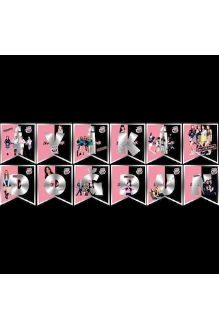 İyi Ki Doğdun Black Pink Temalı Uzar Süs Banner 180 Cm Tüm Yaşlar