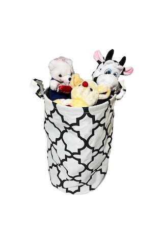 Vip Çamaşır Sepeti Çift Kat Kumaşlı Katlanabilir Sepet-Alaçatı Diğer