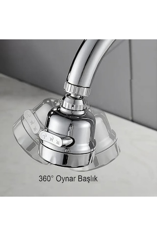 Ayt Sunup Sn-27115 3 Kademeli Tasarruflu Musluk Başlığı 360 Derece Musluk Tayzik Aparatı Gri
