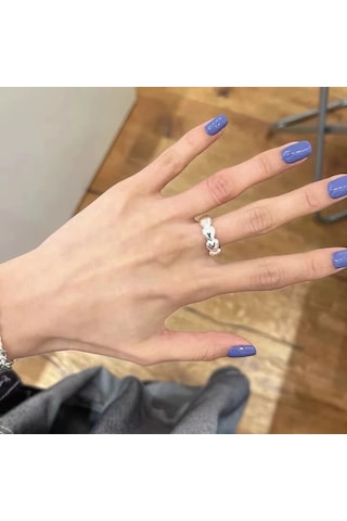 Kadınlar İçin Özel Olarak Tasarlanmış Benzersiz Düz Bantlı Yüzük No.41 Çok Renkli